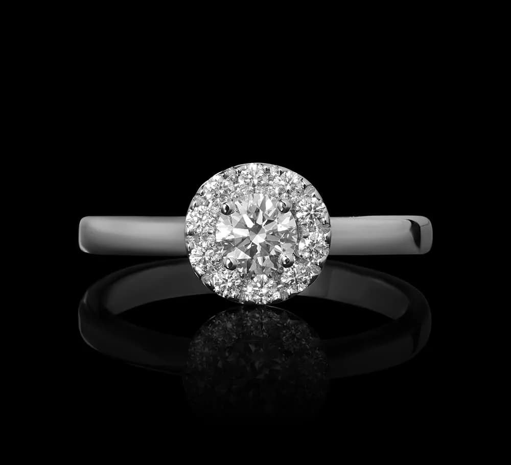 Перстень з діамантами з білого золота Місіс R22 01 (16)