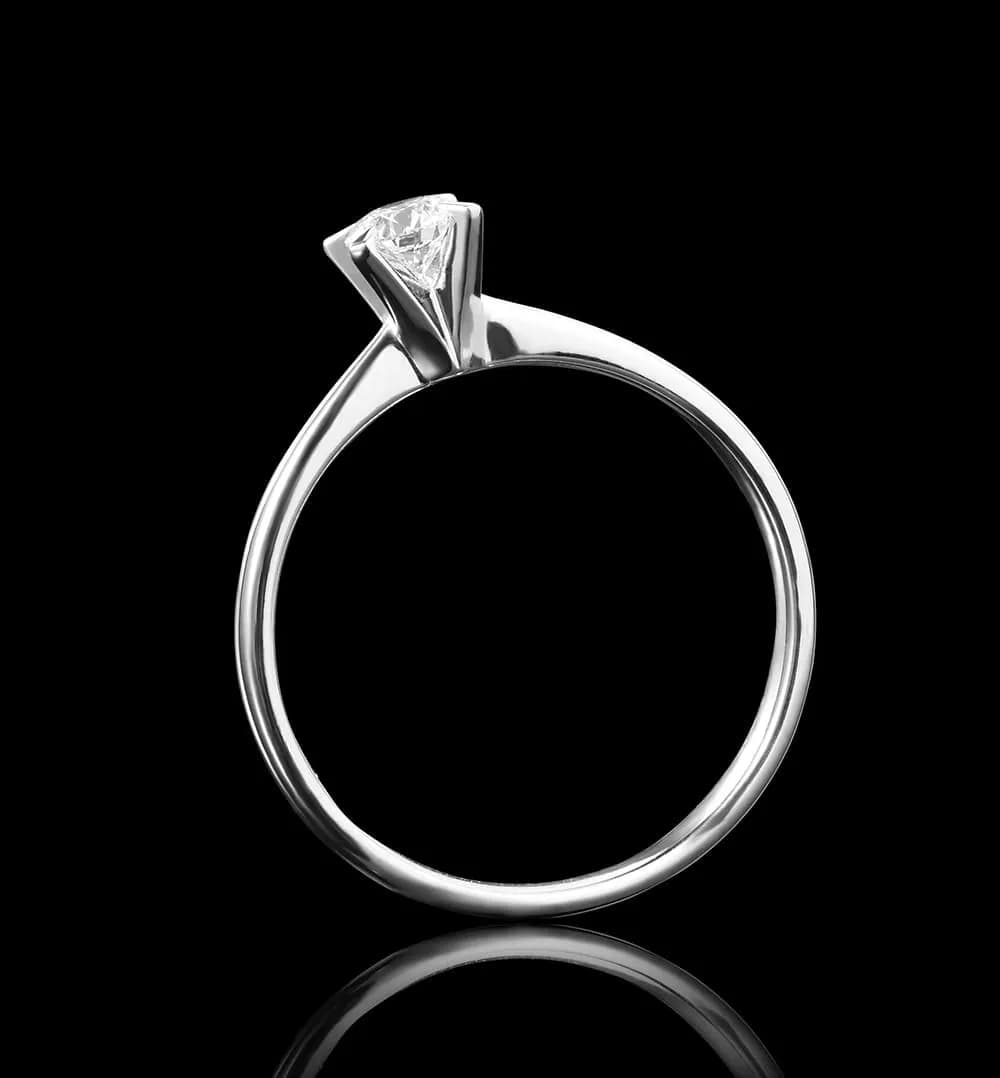 Каблучка з діамантом з білого золота 213-0286 4,0 GIA (17,5)