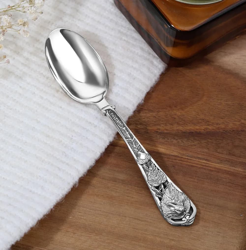 Срібна дитяча ложка "Дубове листя" 6206-GF-925