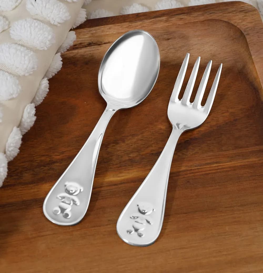 Набір срібного посуду ложка+виделка 6340_6341