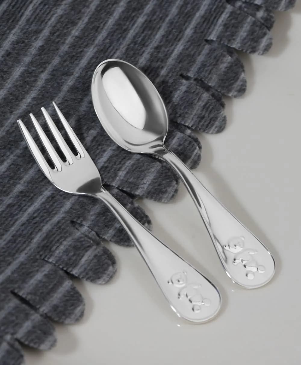 Набір срібного посуду ложка+виделка 6340_6341