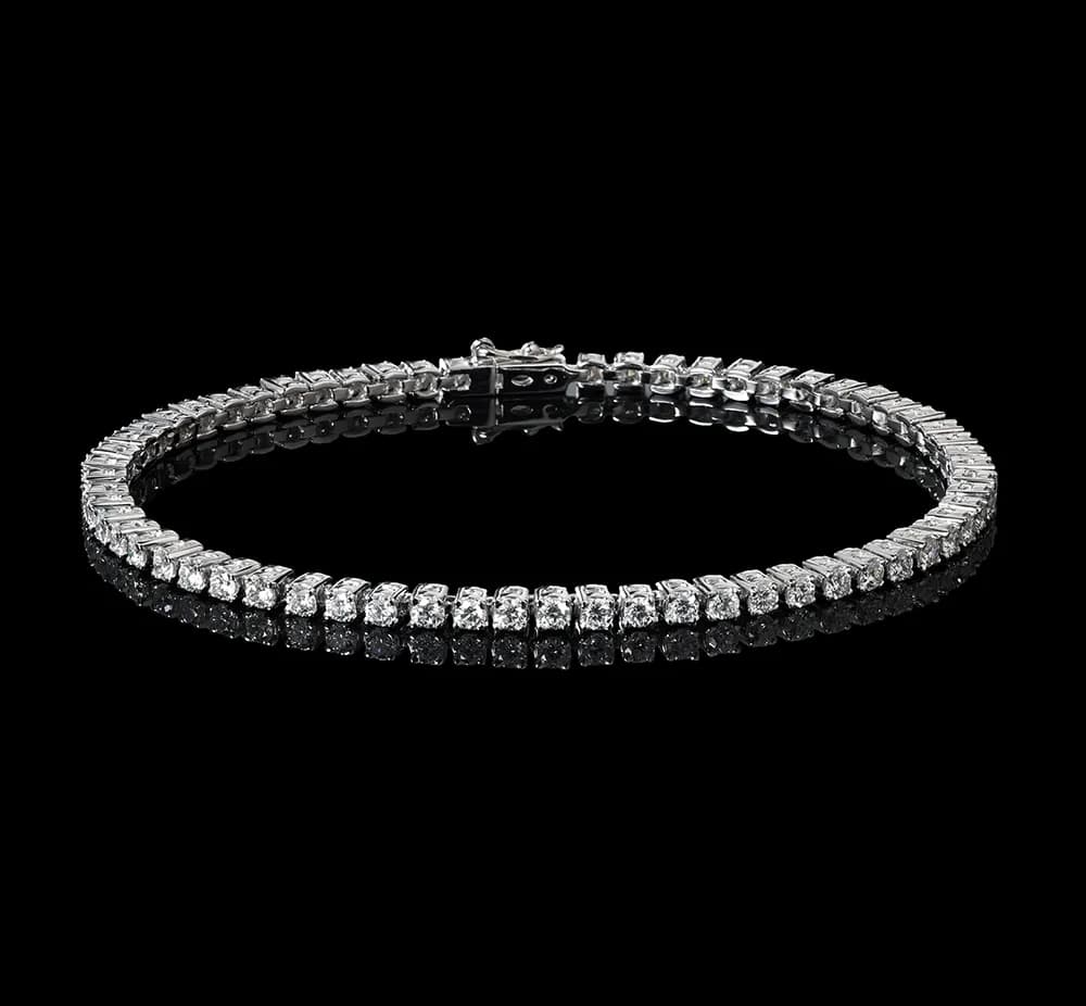 Тенісний браслет з діамантами з білого золота Tennis bracelet 22 2 mm
