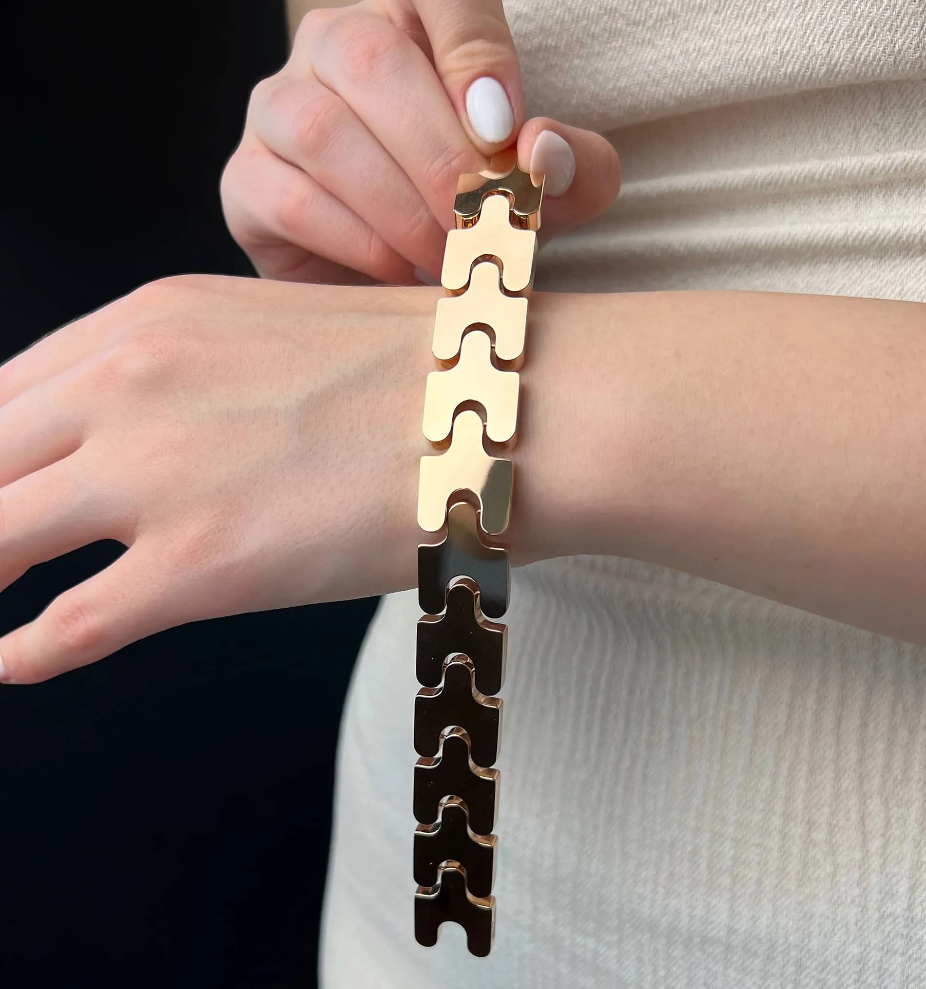 Браслет з жовтого золота Puzzle B4 14k