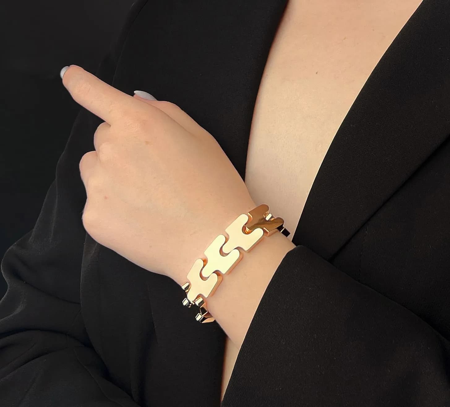 Браслет з жовтого золота Puzzle B4 14k