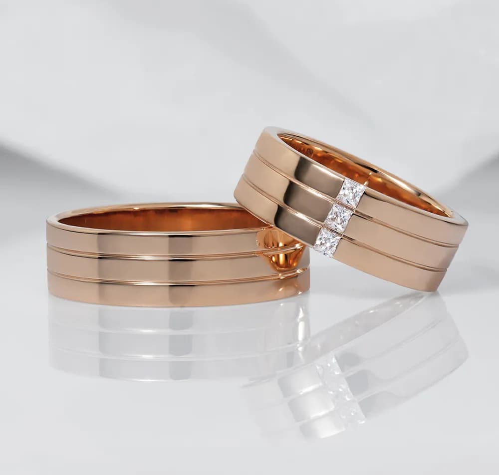 Пара обручок з червоного золота 100-0153_160-0153