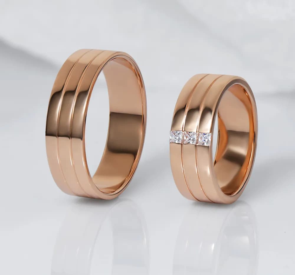 Пара обручок з червоного золота 100-0153_160-0153