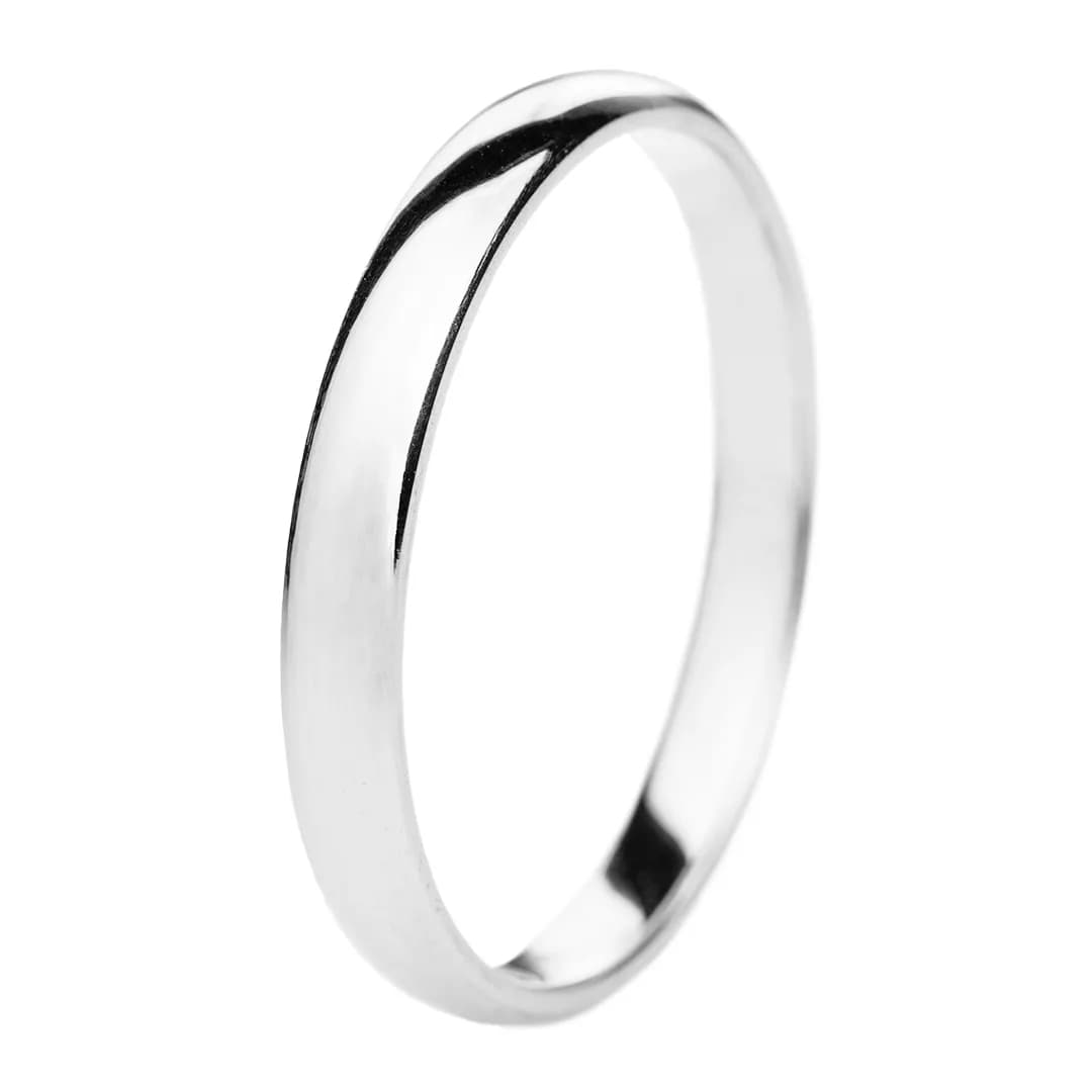 Обручка радіусна з білого золота 3 мм 200-0930 (20)