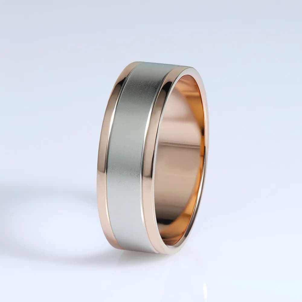 Обручка "Берег океану" з комбінованого золота 300-0133.S (16)