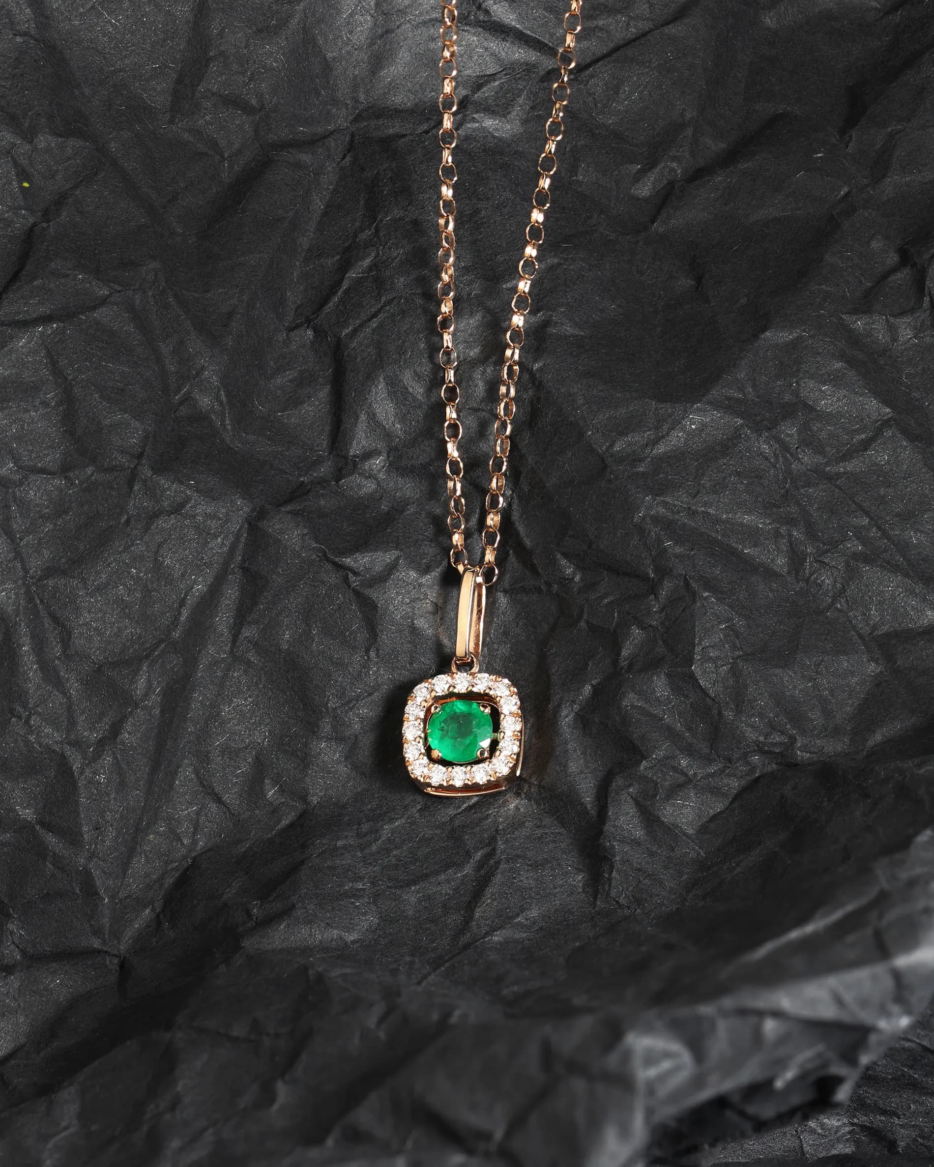 Золота підвіска зі смарагдом з червоного золота "Jasmin" 135-0413