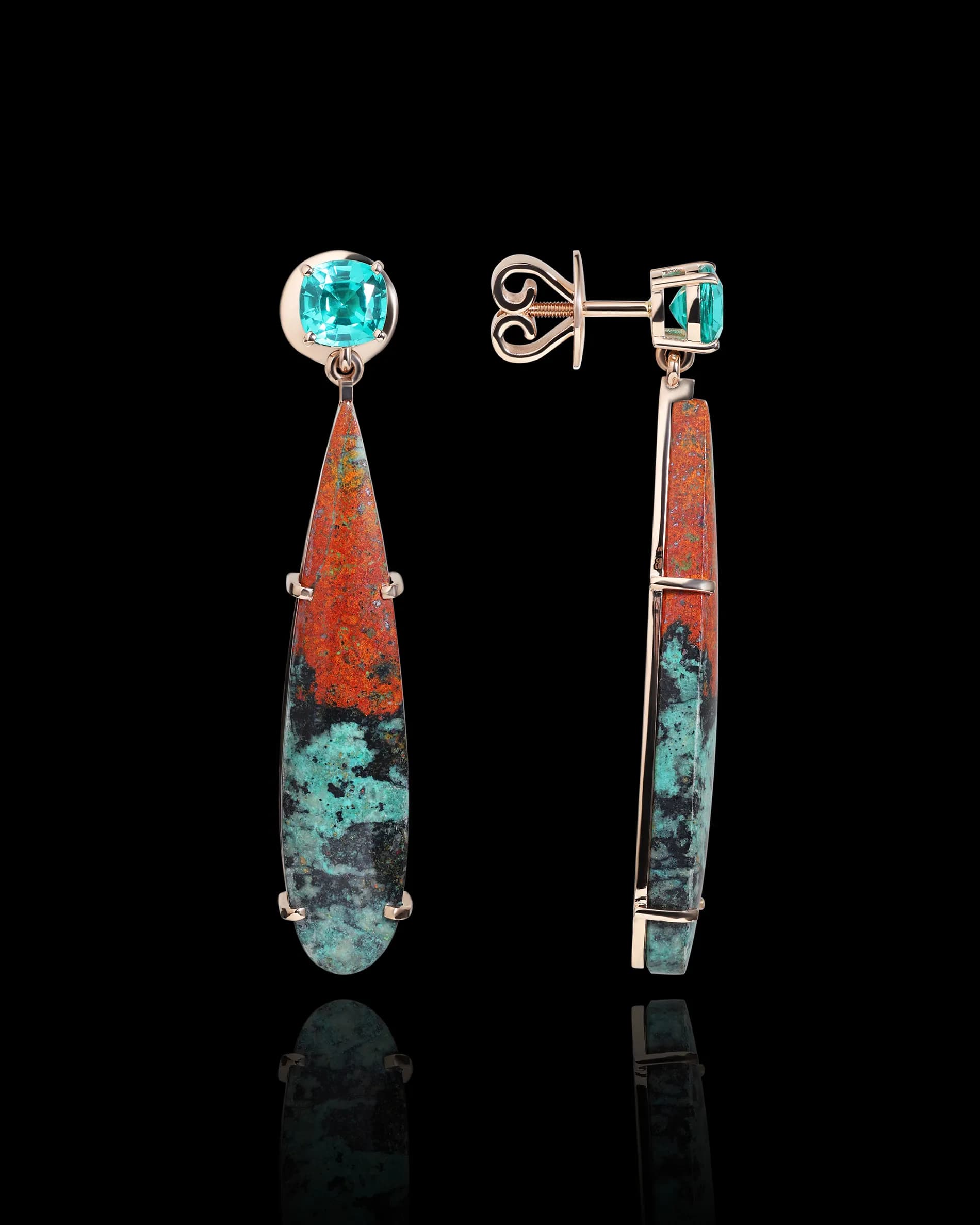 Сережки з композитним камінням Sunrise 02 E19