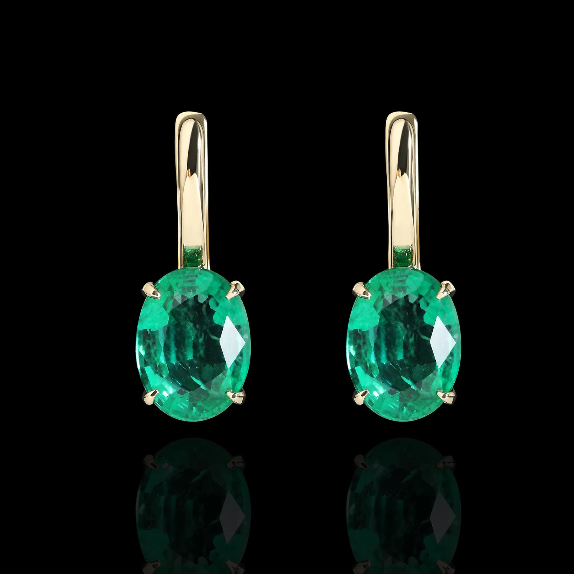 Сережки зі смарагдами з жовтого золота Antique Em E4 18k