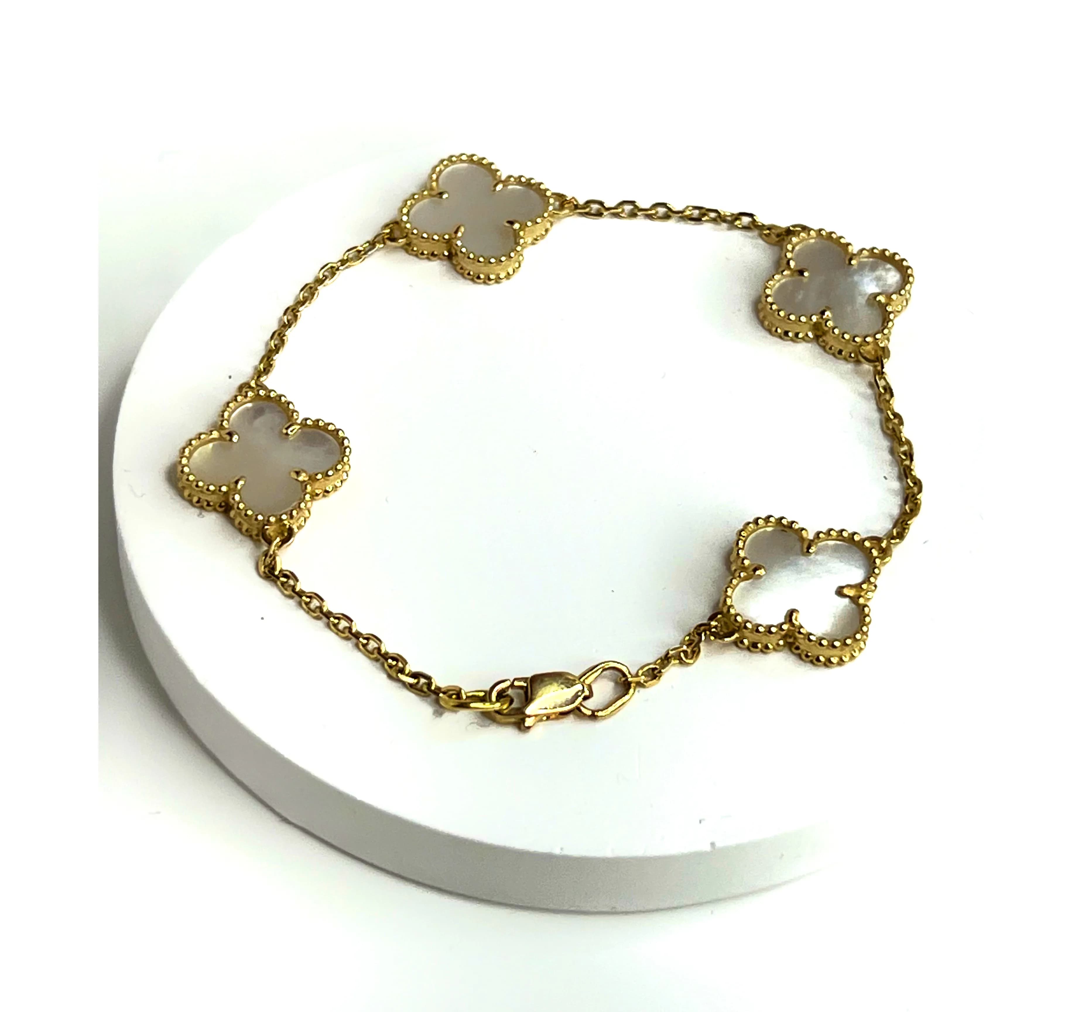 Браслет "Венеція" з перламутром з жовтого золота