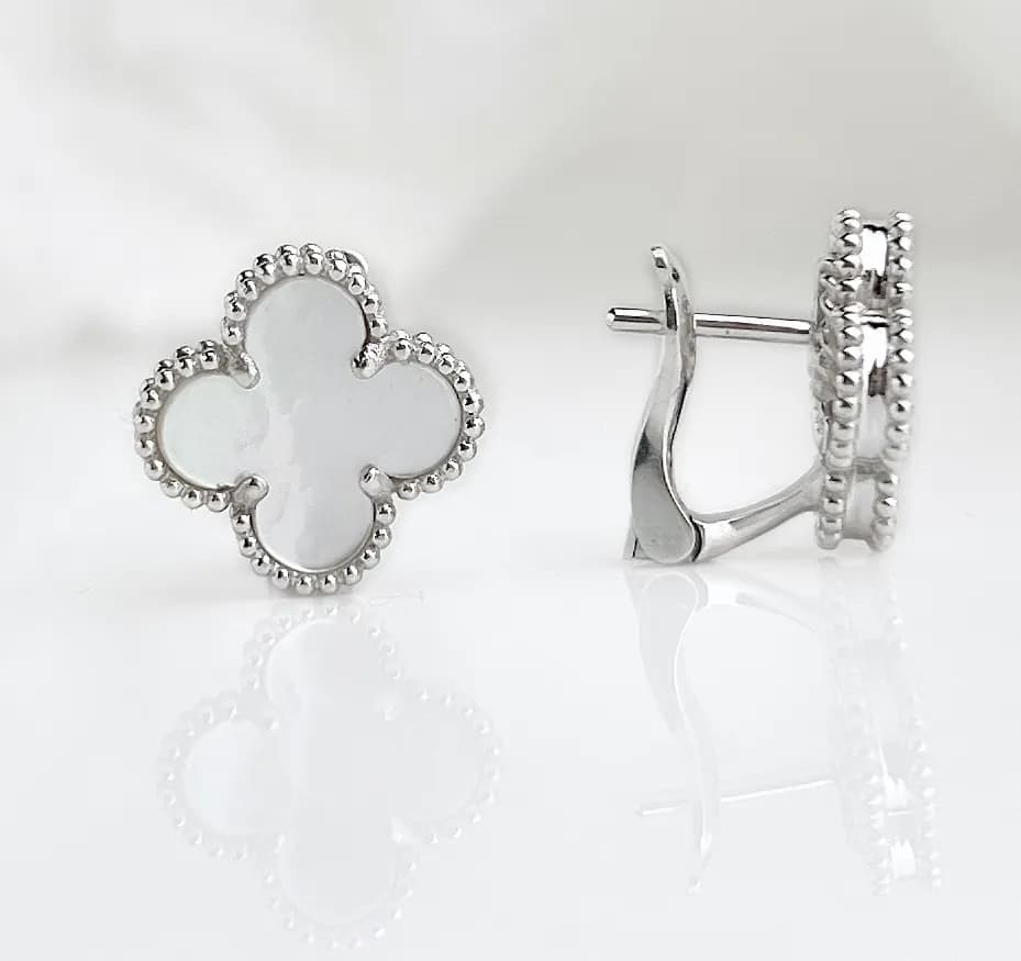 Сережки з перламутром з білого золота Венеція perl E29 13mm