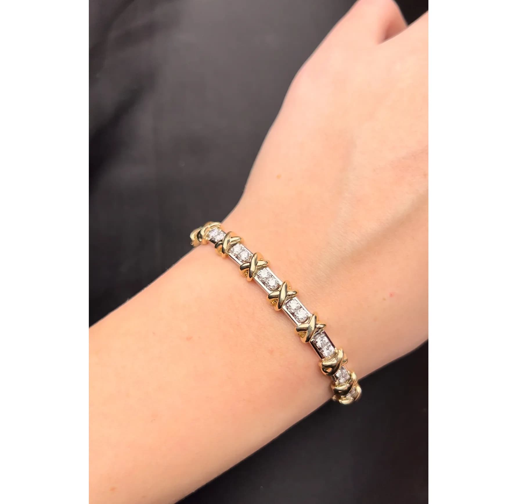 Браслет з діамантами "Criss Cross" з комбінованого золота