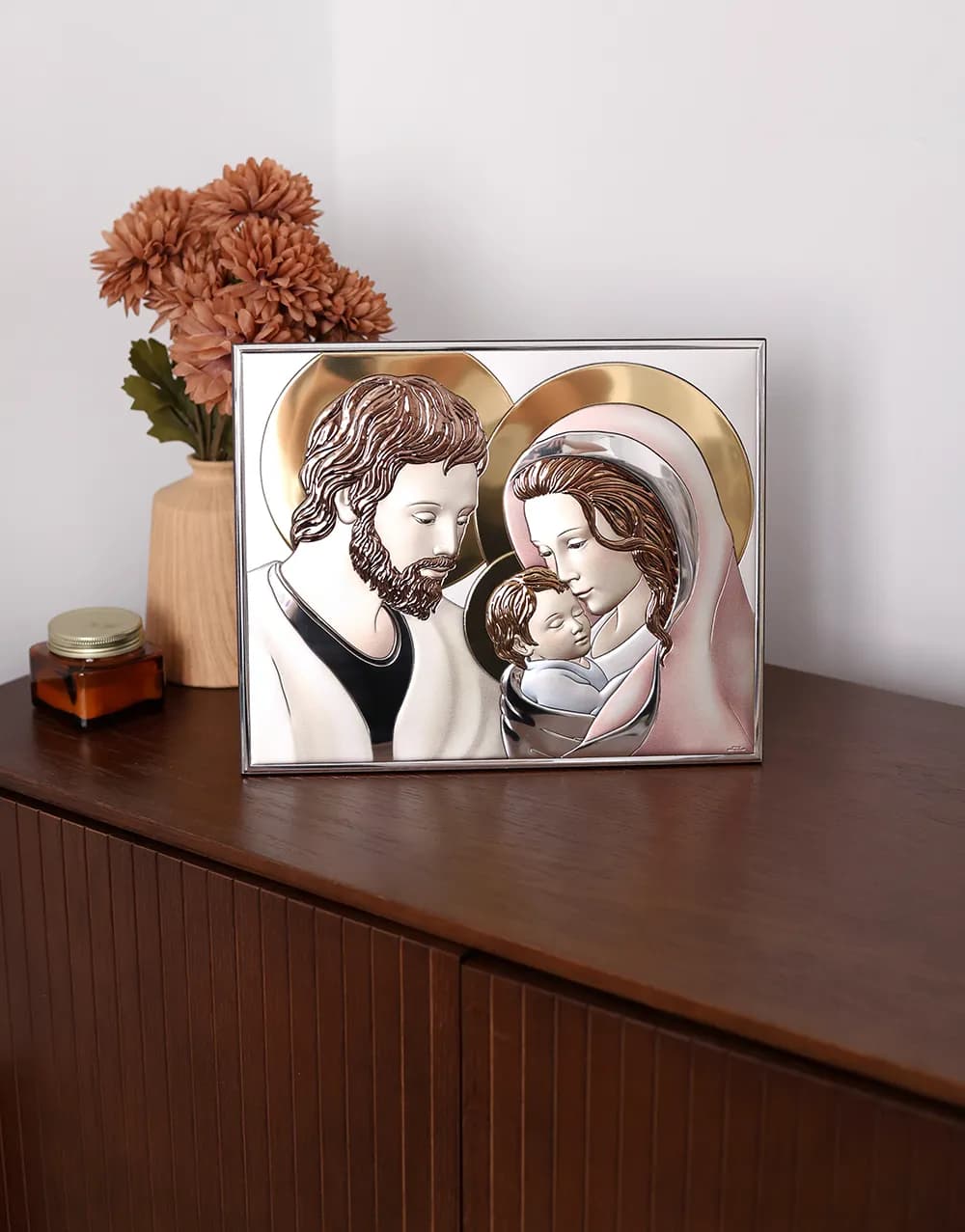 Ікона срібна Свята Родина кольорова 32х26см 81340 5LCOL (32x26)