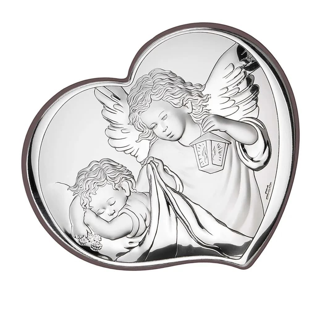 Ікона срібна Ангел-охоронець 81258 3L (13x15)