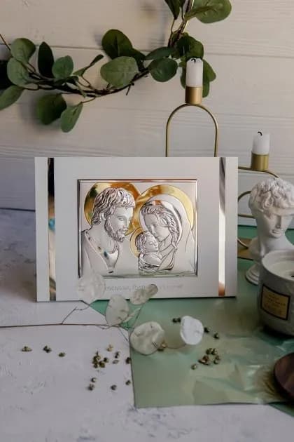 Ікона срібна Свята Родина з надписом 25х17см UKR 81387 2L (25x17)