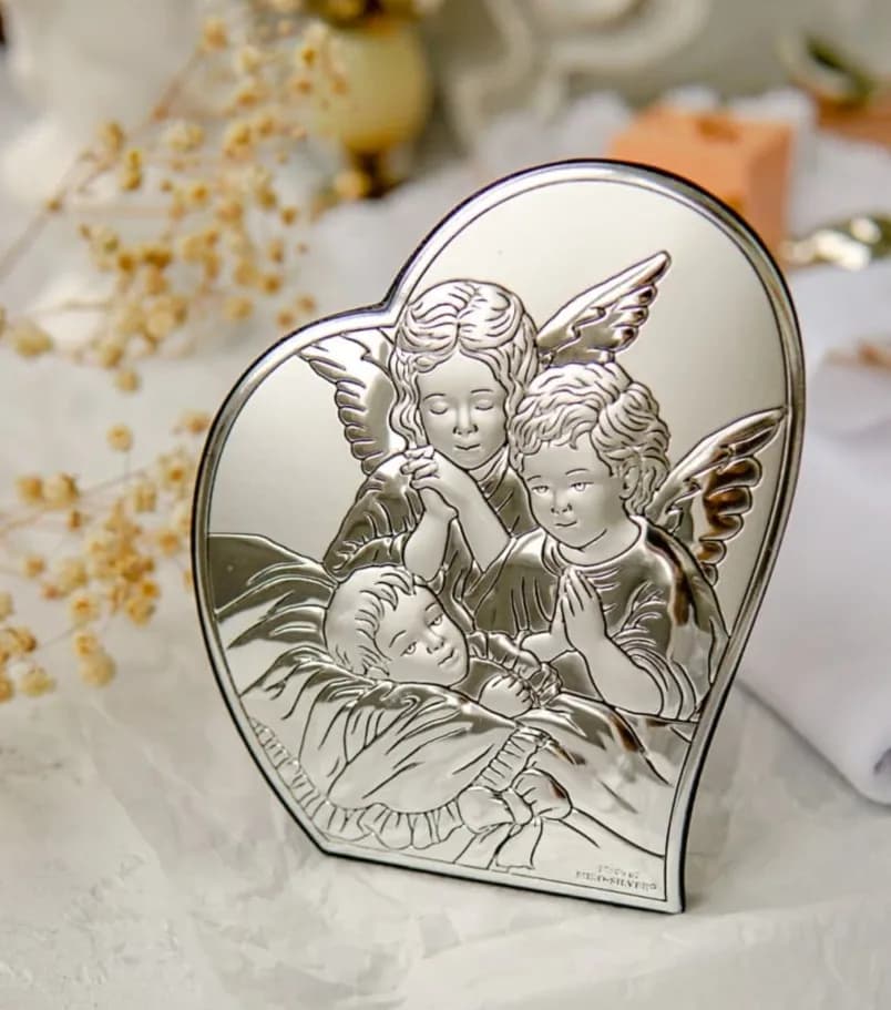 Ікона срібна Ангел-охоронець 9х11см 81084 1L (9x11)