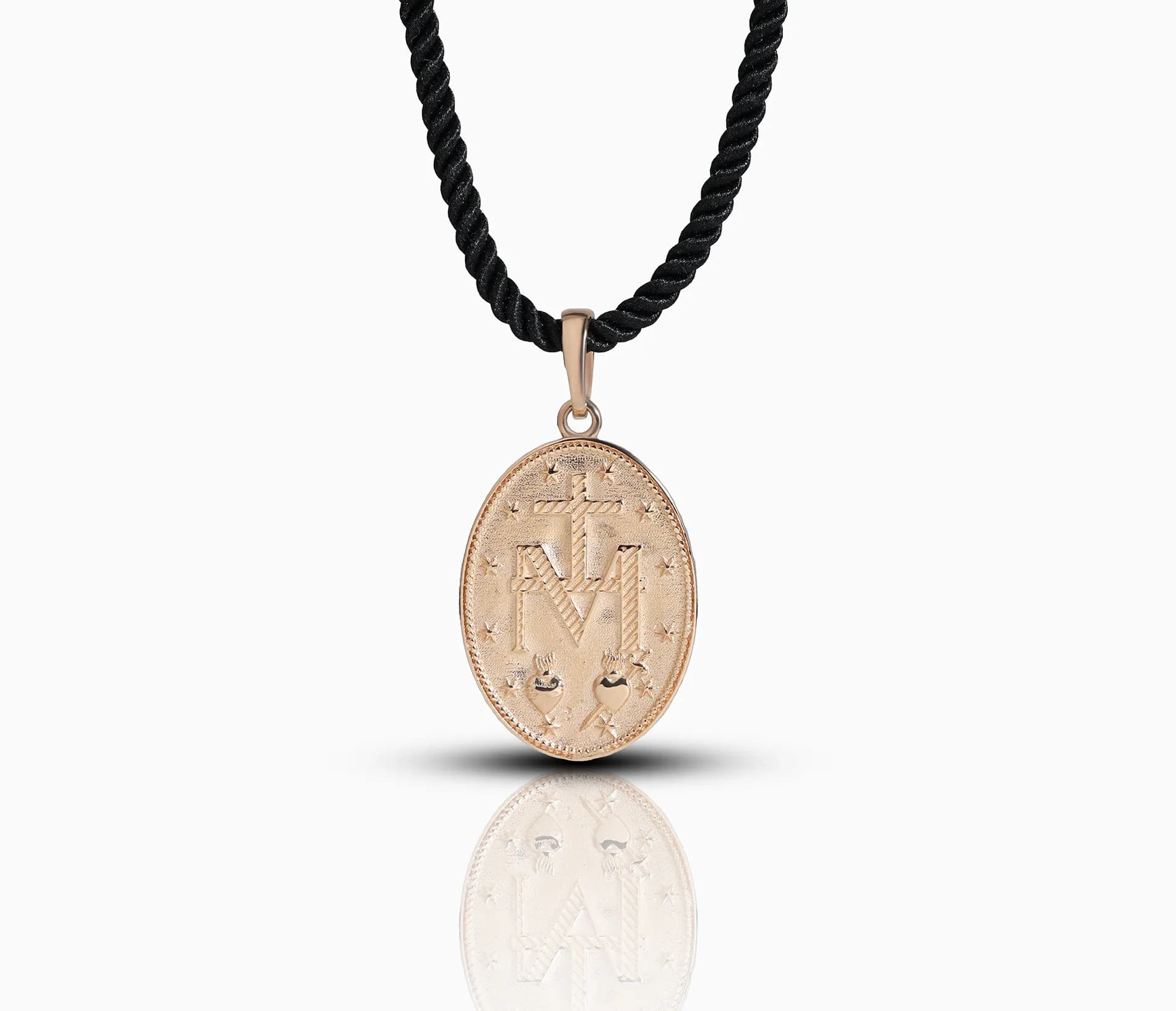 Медальйон Матері Божої Непорочного Зачаття з червоного золота