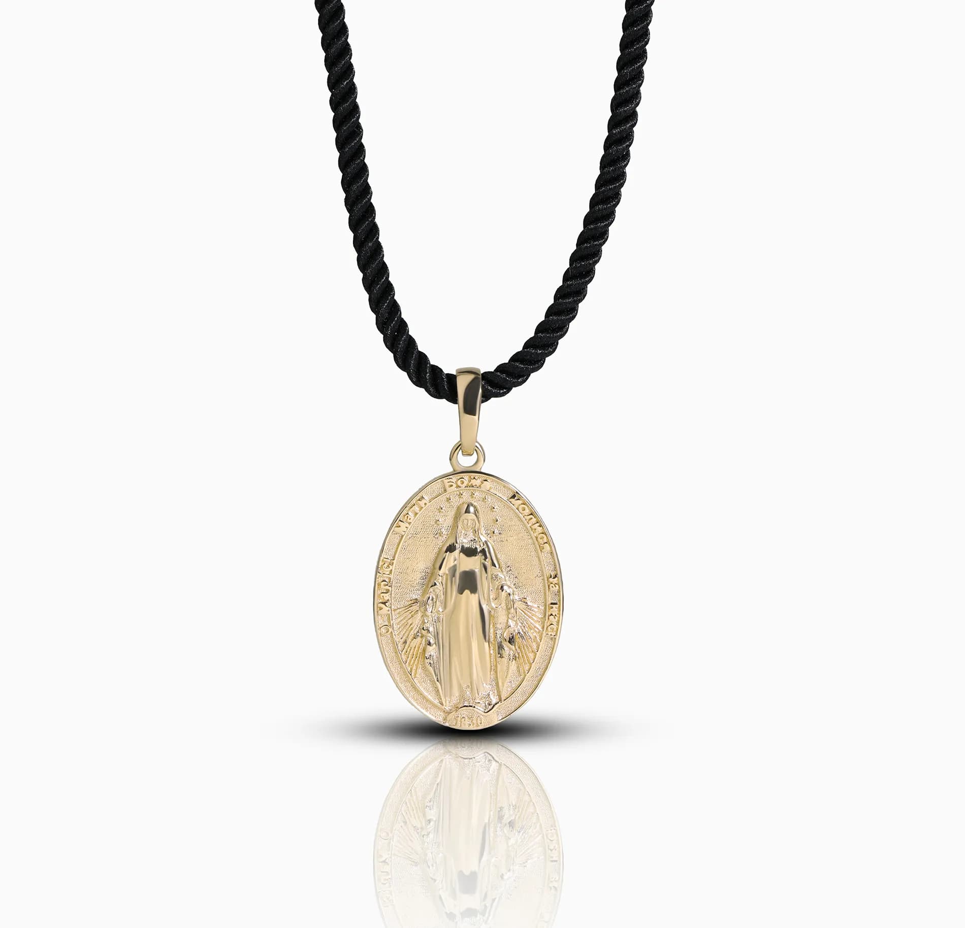 Медальйон Матері Божої Непорочного Зачаття з жовтого золота
