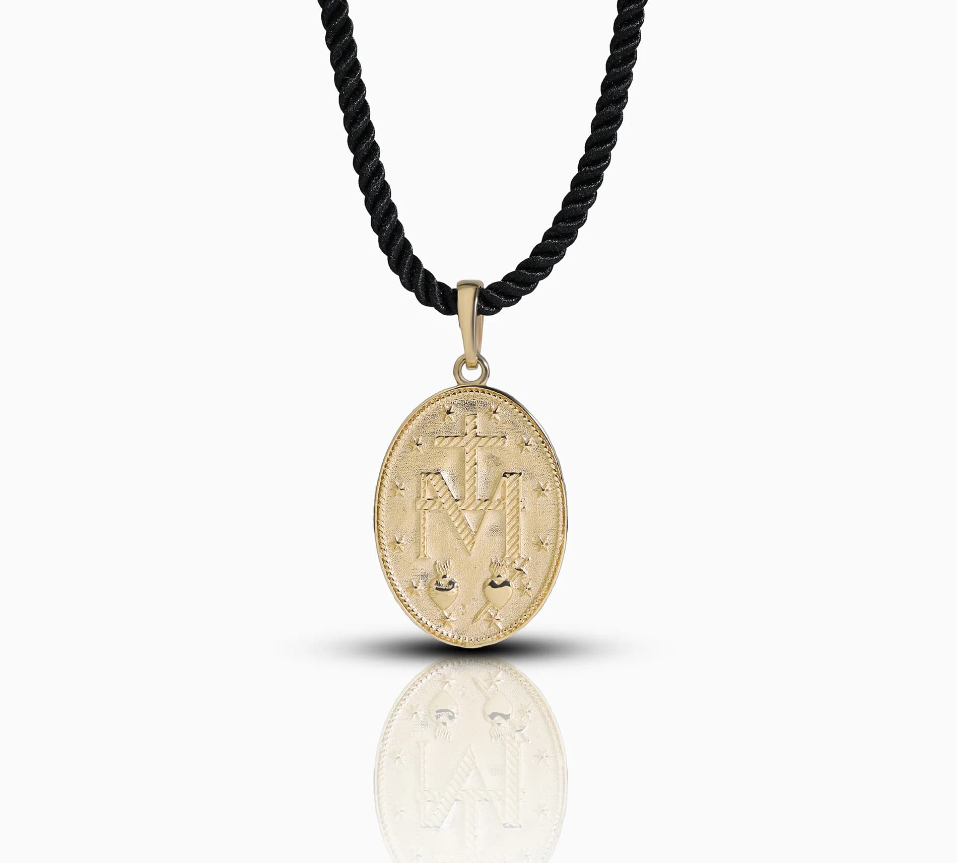 Медальйон Матері Божої Непорочного Зачаття з жовтого золота