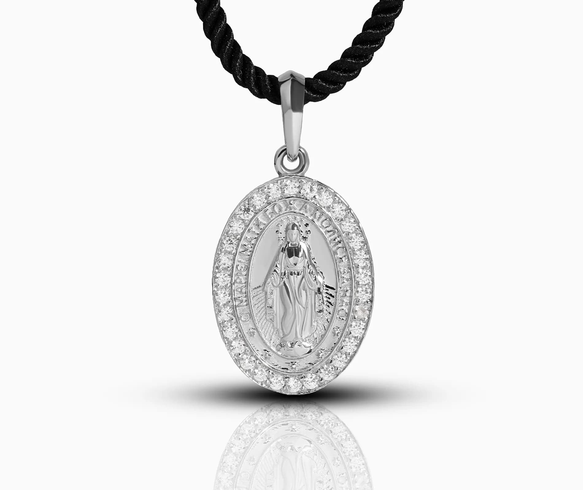 Медальйон Непорочного зачаття з білого золота D P26-Miracolosa