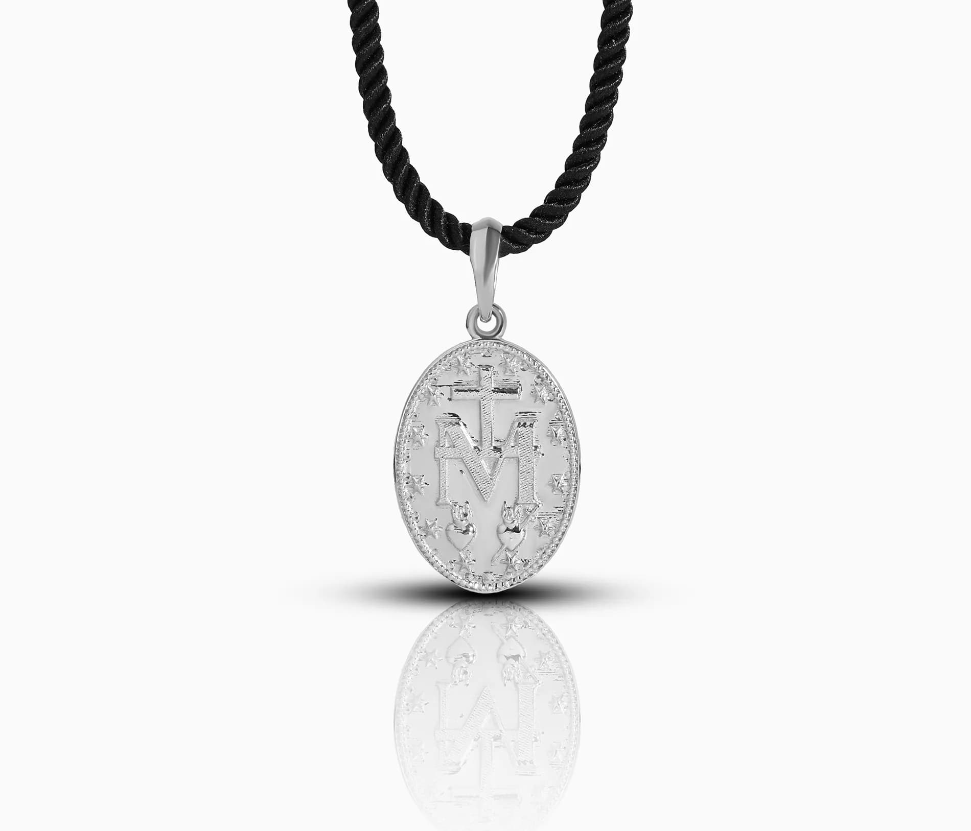 Медальйон Непорочного зачаття з білого золота D P26-Miracolosa