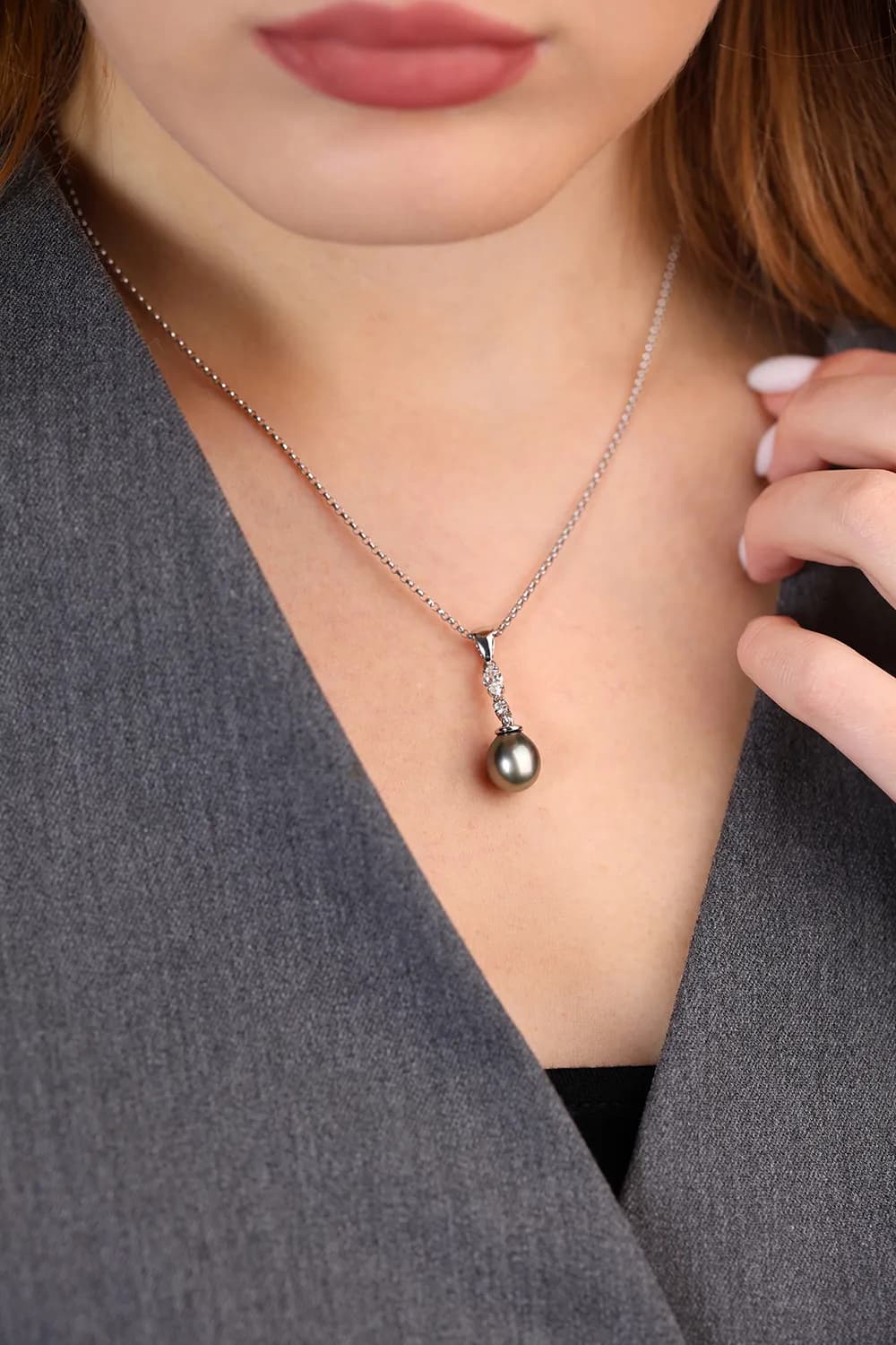 Підвіска з таїтянською перлиною та діамантами Senorita P22 Tahitian