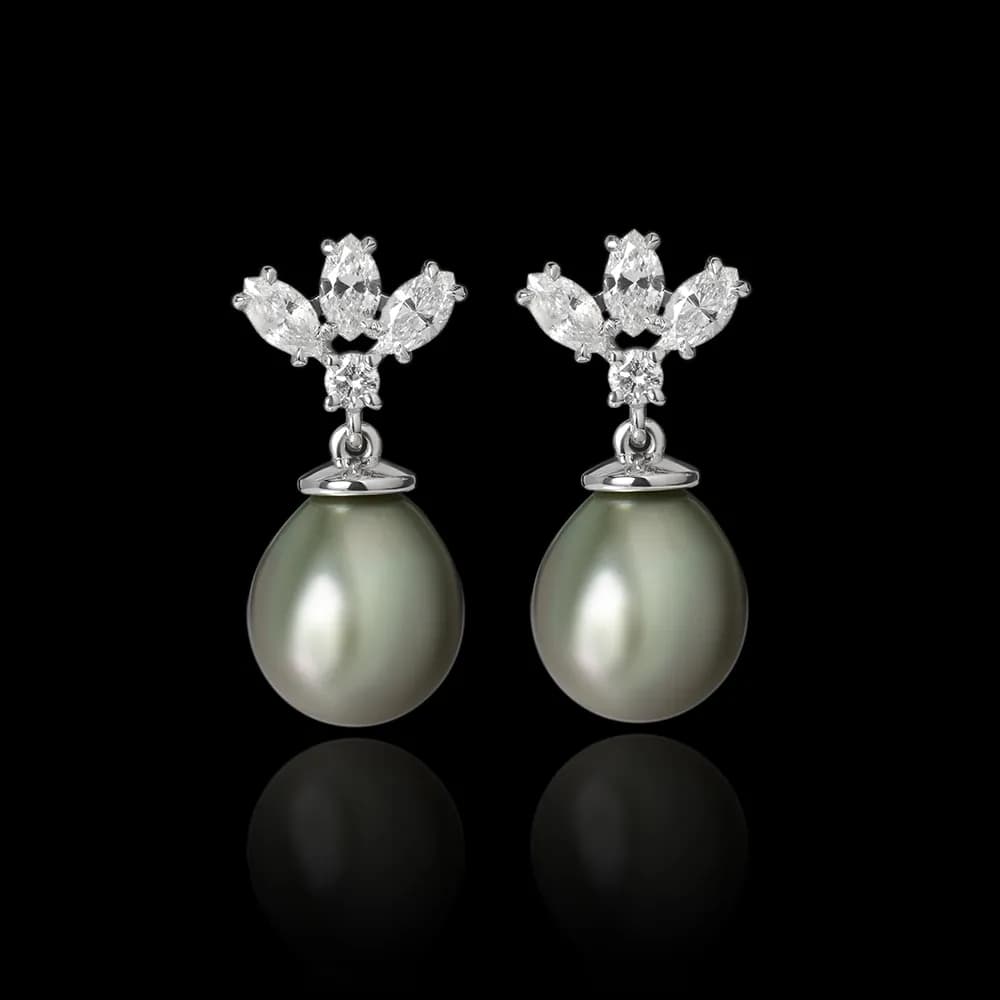 Сережки з таїтянськими перлинами та діамантами Senorita E22 Tahitian