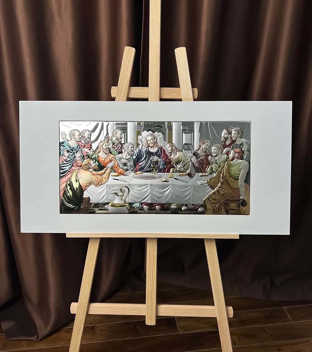 Ікона тайна вечеря 92х45 см на білому фоні  UKR 81323 8LCOL