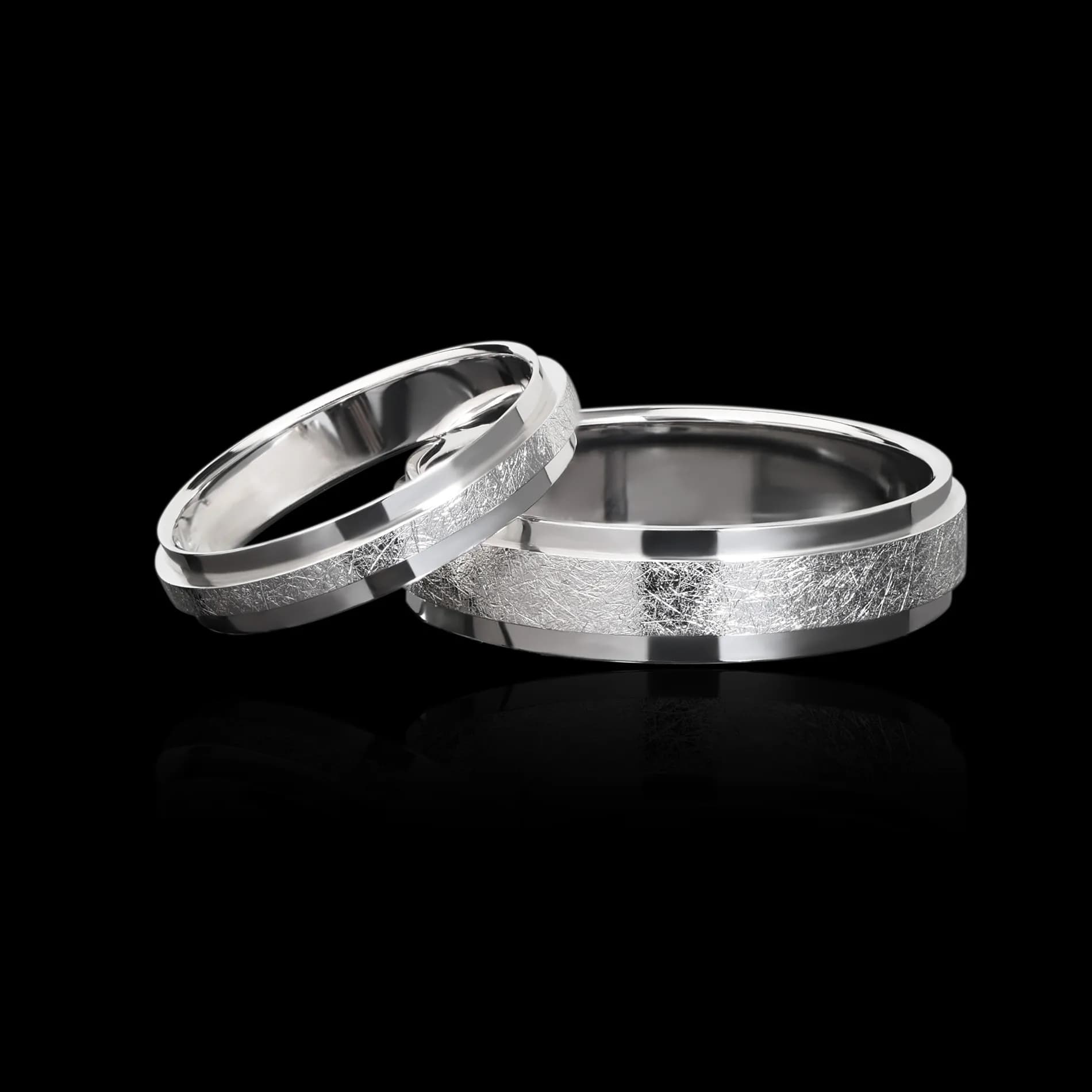 Обручка "Ice brush" з білого золота 200-0212.01 (17)