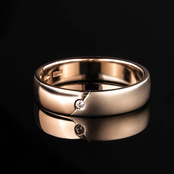 Обручка з куб. цирконієм "День і ніч" з комбінованого золота 360-0048.HS (17,5)