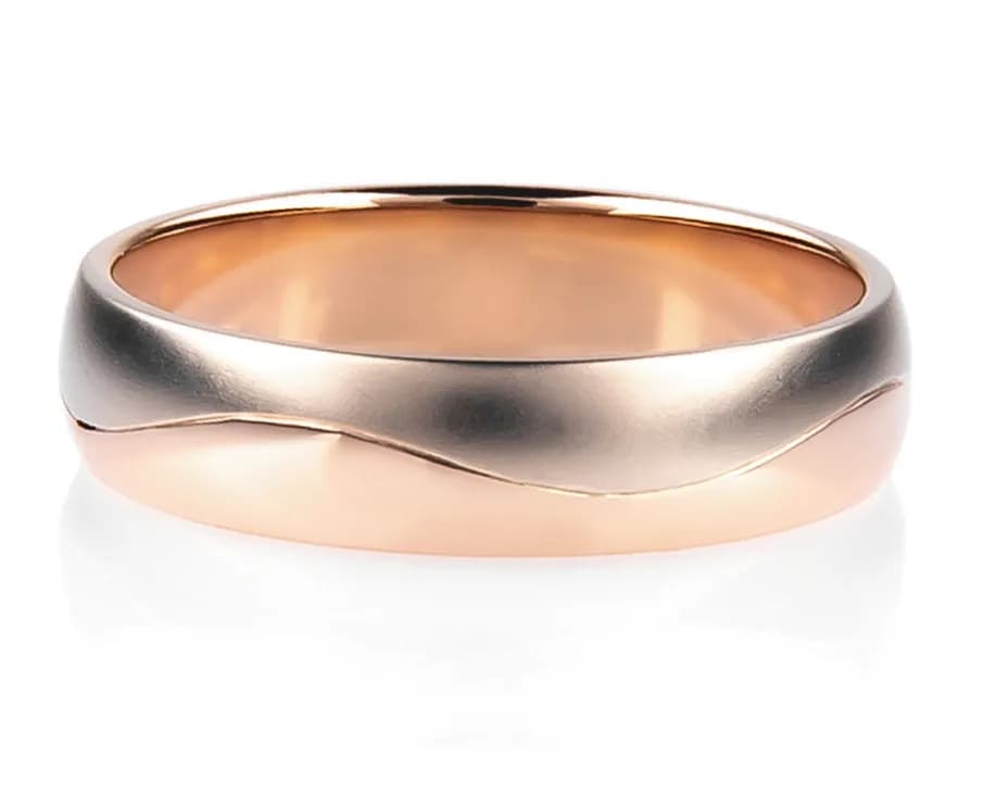 Обручка "Хвилі кохання" з комбінованого золота 300-0047 (17)