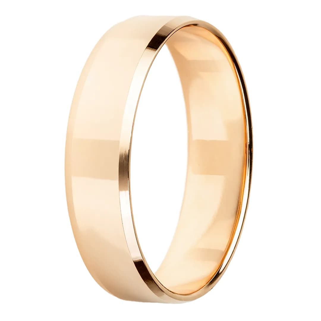 Обручка американка з фаскою з червоного золота 4 мм 100-0740 (19,5)