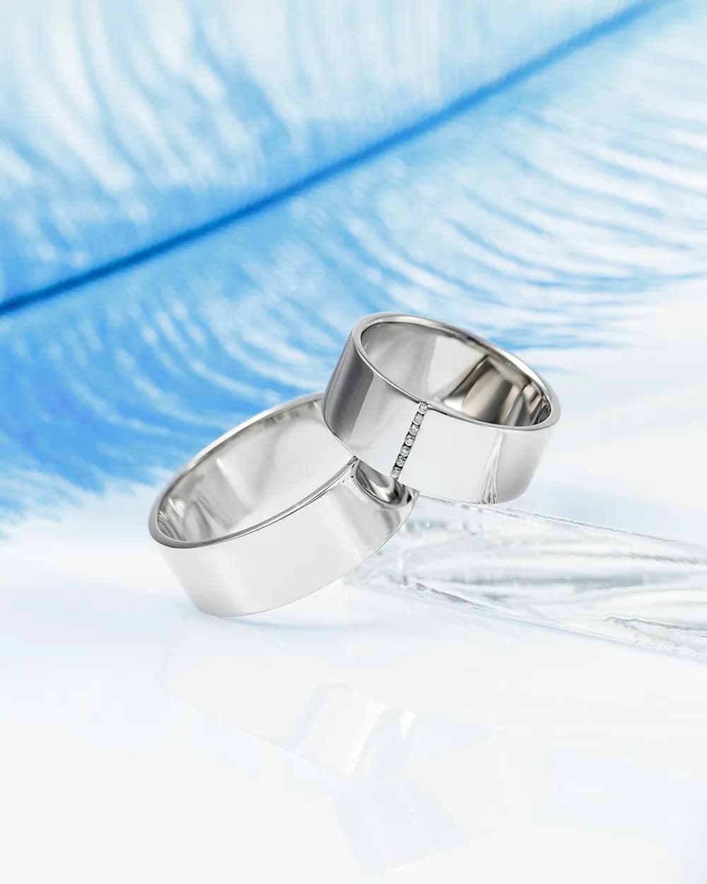 Обручка з діамантами "Ірландія" з білого золота 220-0141 (17,5)