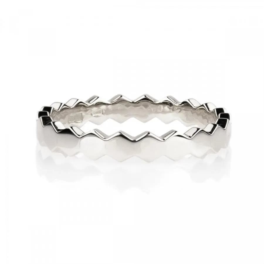 Перстень монобрендовий "Медові соти" з білого золота (17)