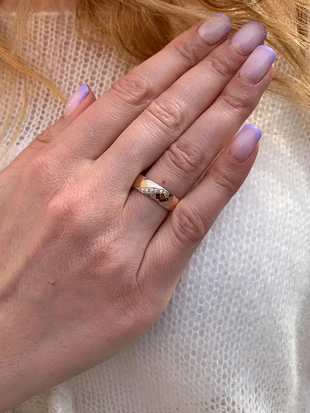 Обручка з куб. цирконами "Родос" з червоного золота 160-0101 (17)