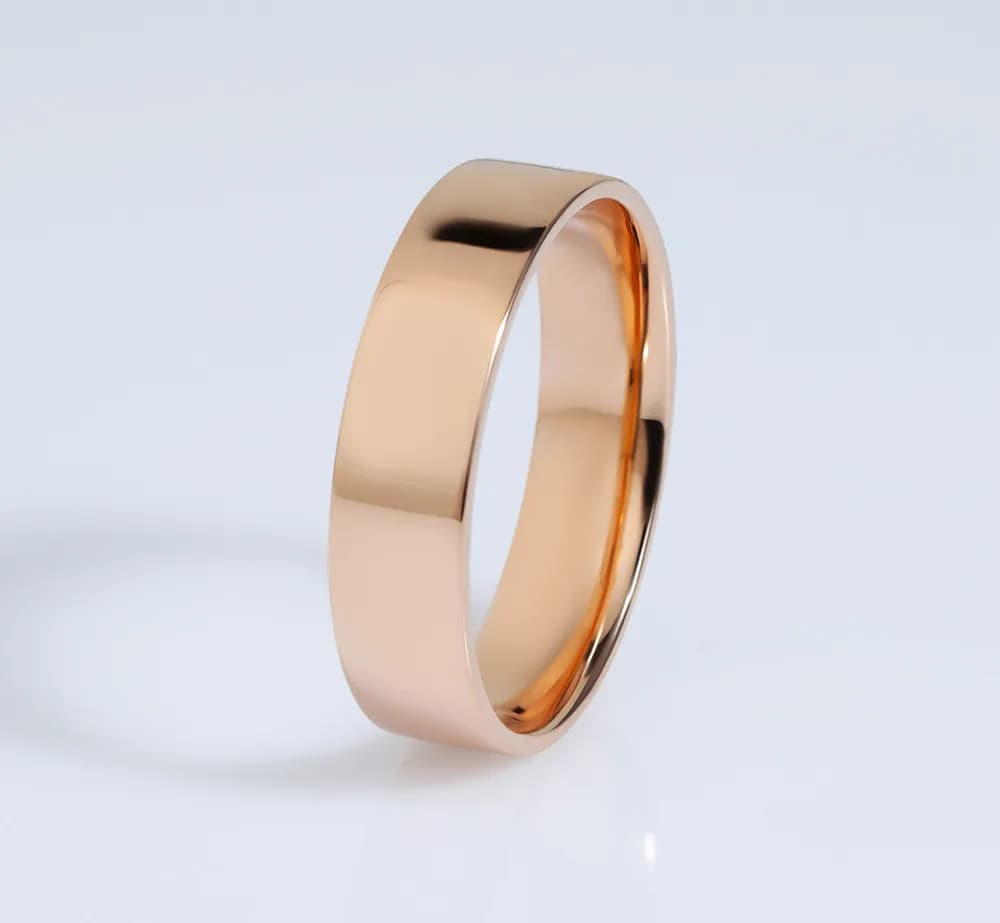 Обручка американка з комфортом 5 мм з червоного золота 100-0650 (17)