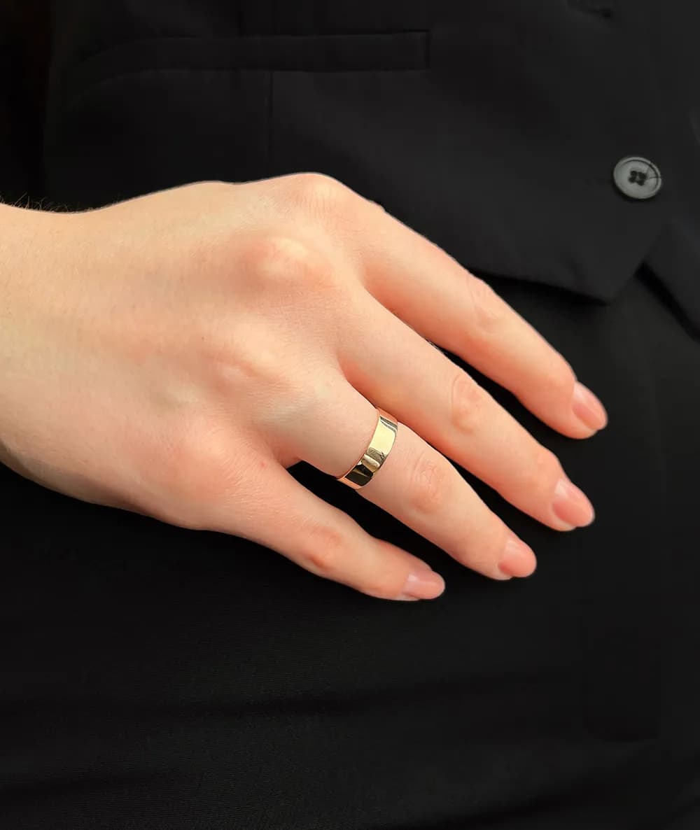 Обручка американка з комфортом 5 мм з червоного золота 100-0650 (17)