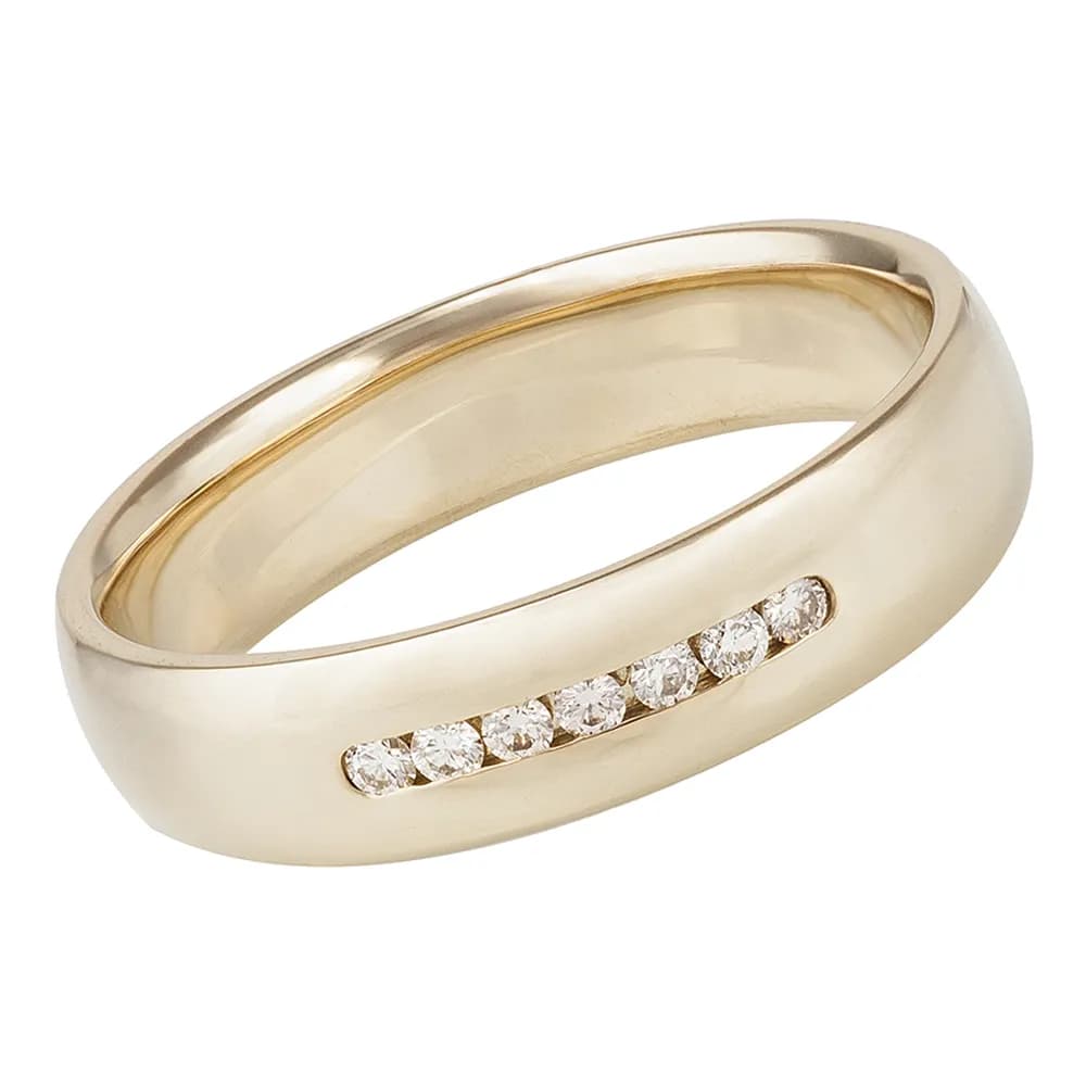 Обручка з діамантами "Світанок" з червоного золота 120-0077