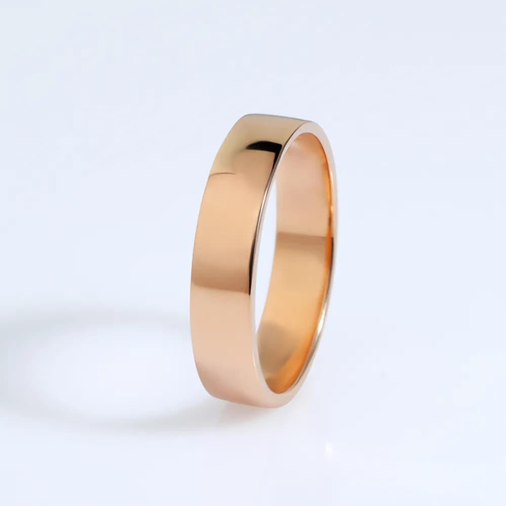 Обручка американка з червоного золота 4 мм 100-0840 (18,5)