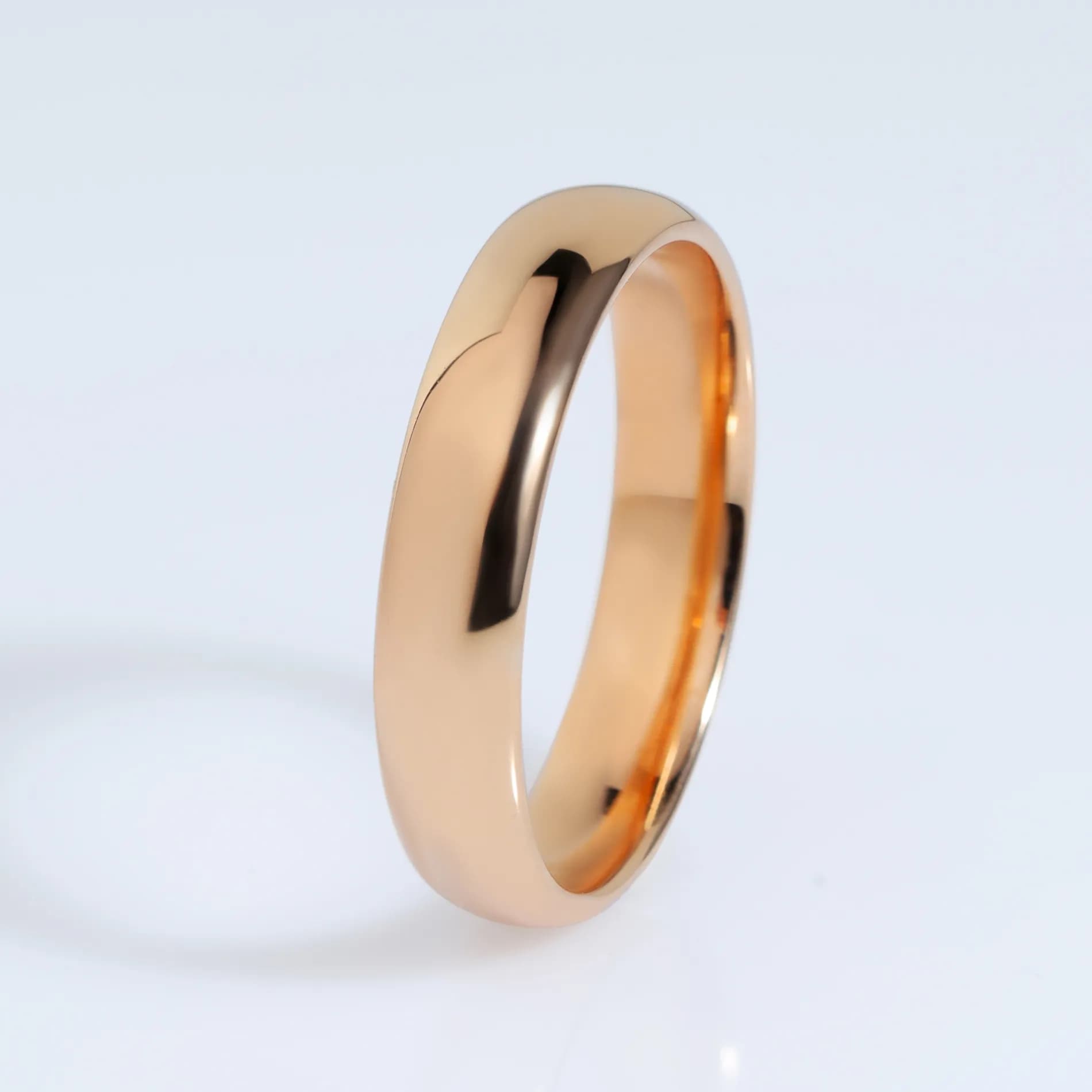 Обручка класична з комфортом з червоного золота 4 мм 100-0440 (17)