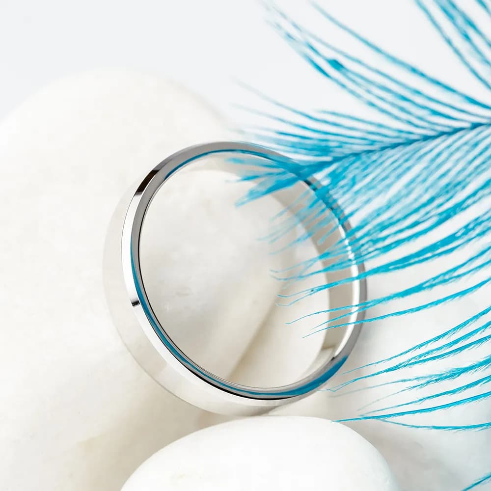 Обручка американка з фаскою з білого золота 4 мм 200-0740 (17)