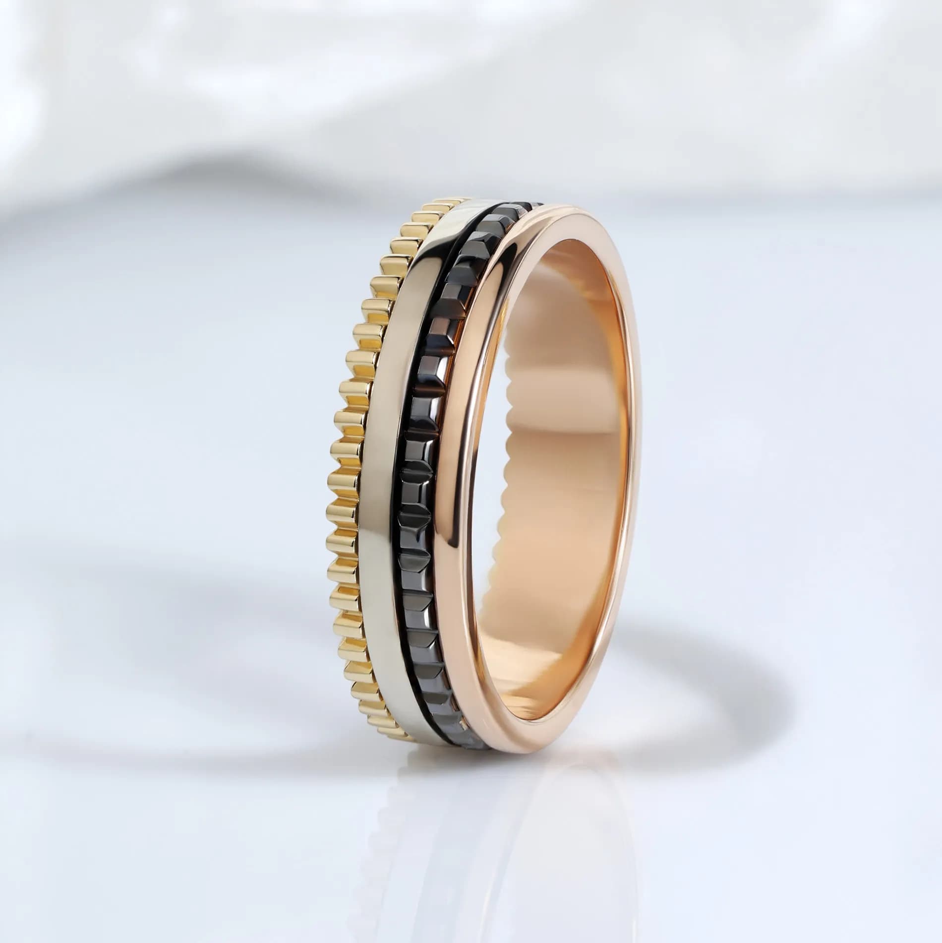 Обручка "Quattre"  з комбінованого золота ручка 500-0179  (17)