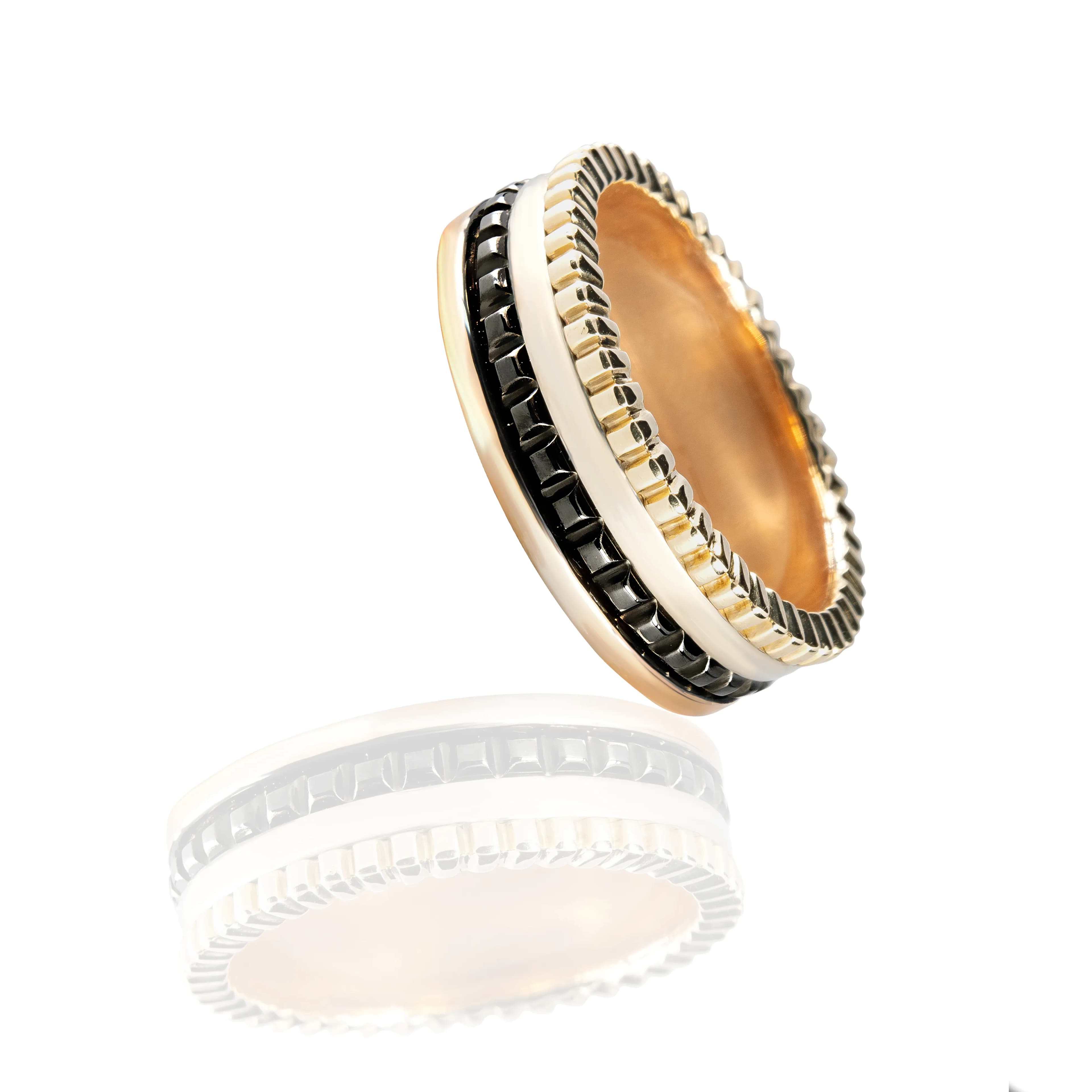 Обручка "Quattre"  з комбінованого золота ручка 500-0179 (17,5)