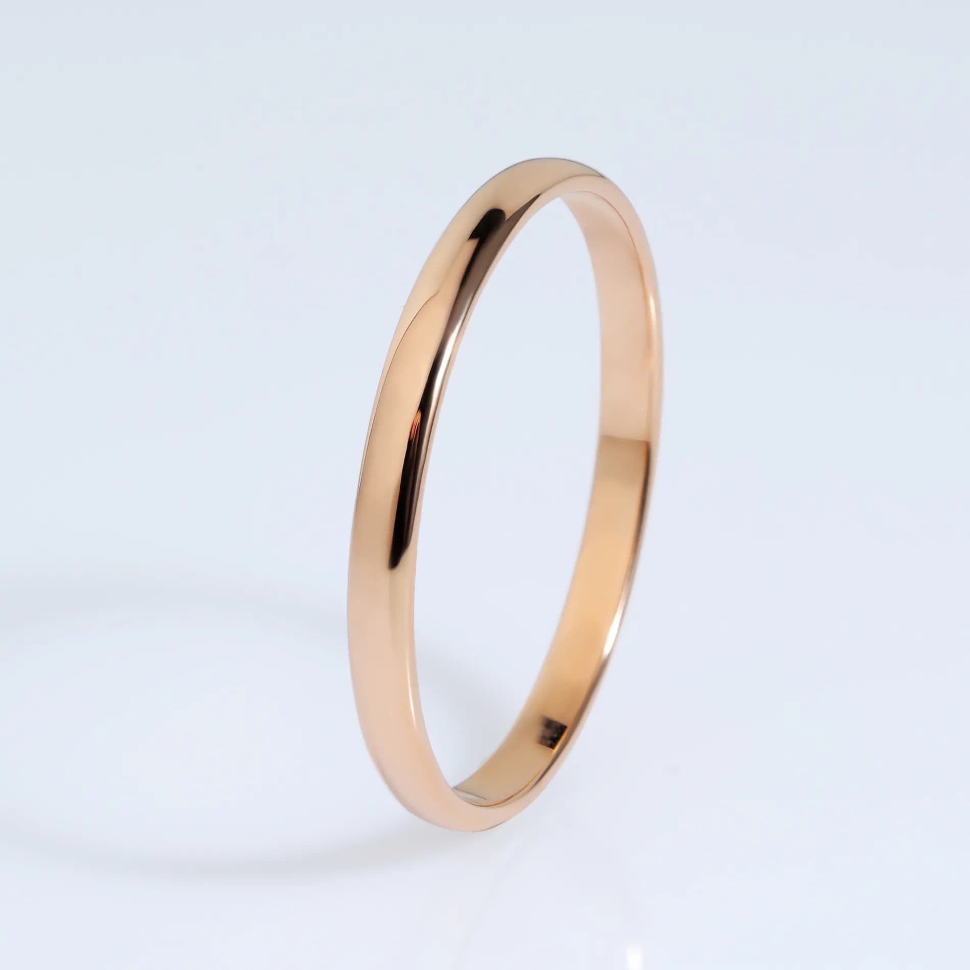 Обручка радіусна з червоного золота 2 мм 100-0920 (17)