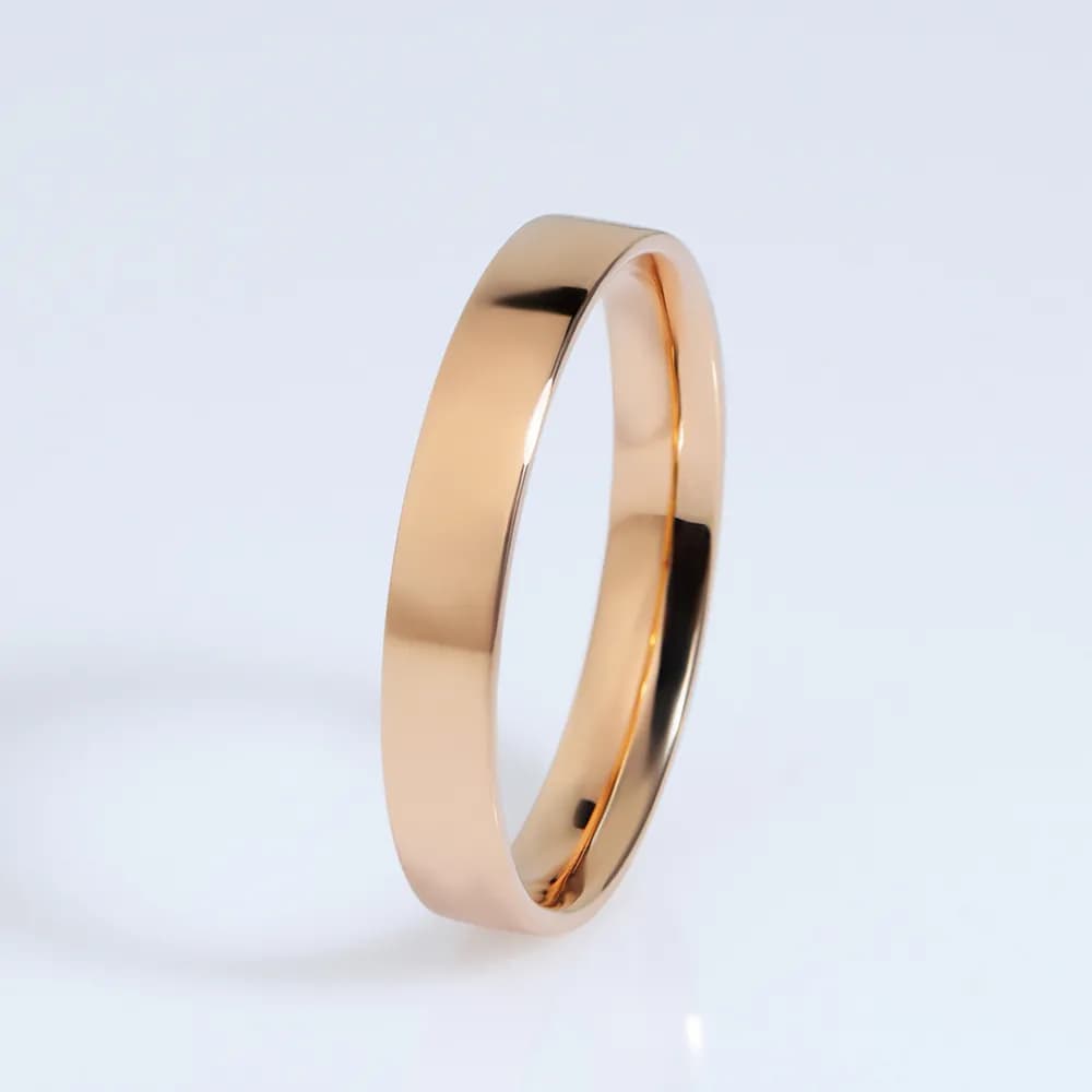 Обручка американка з комфортом 3 мм з червоного золота 100-0630 (17)