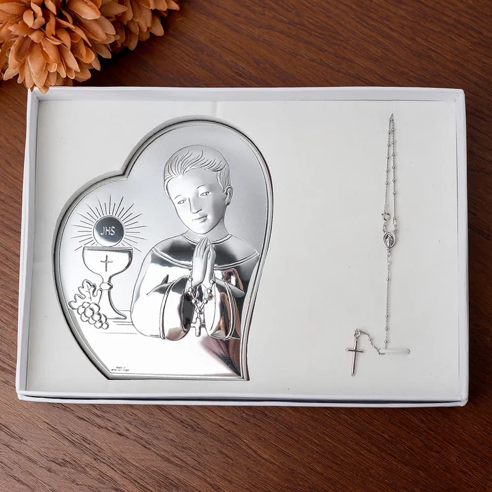 Набір до першого причастя для хлопчика ікона+вервиця 81093r 01. N