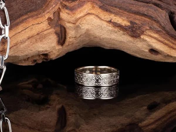 Перстень чоловічий  "Скандинав" з білого золота 200-0190 MAN (19)