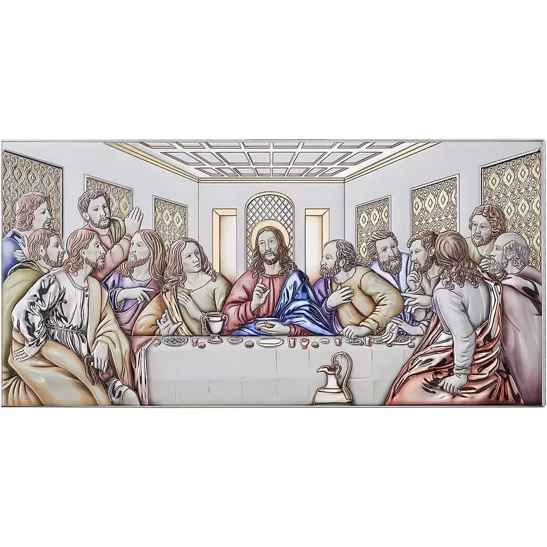 Ікона срібна тайна вечеря 39х19 см 81353 6XLCOL (39х19)